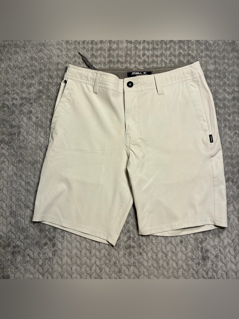 O'Neill Men's Light Cream Flat Front Chino Shorts